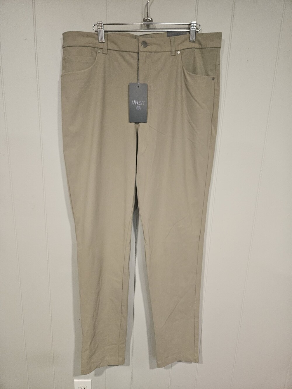 VRST Mens Performance Stretch Casual Pants 36x34 Tan Slim Fit Performance NWT